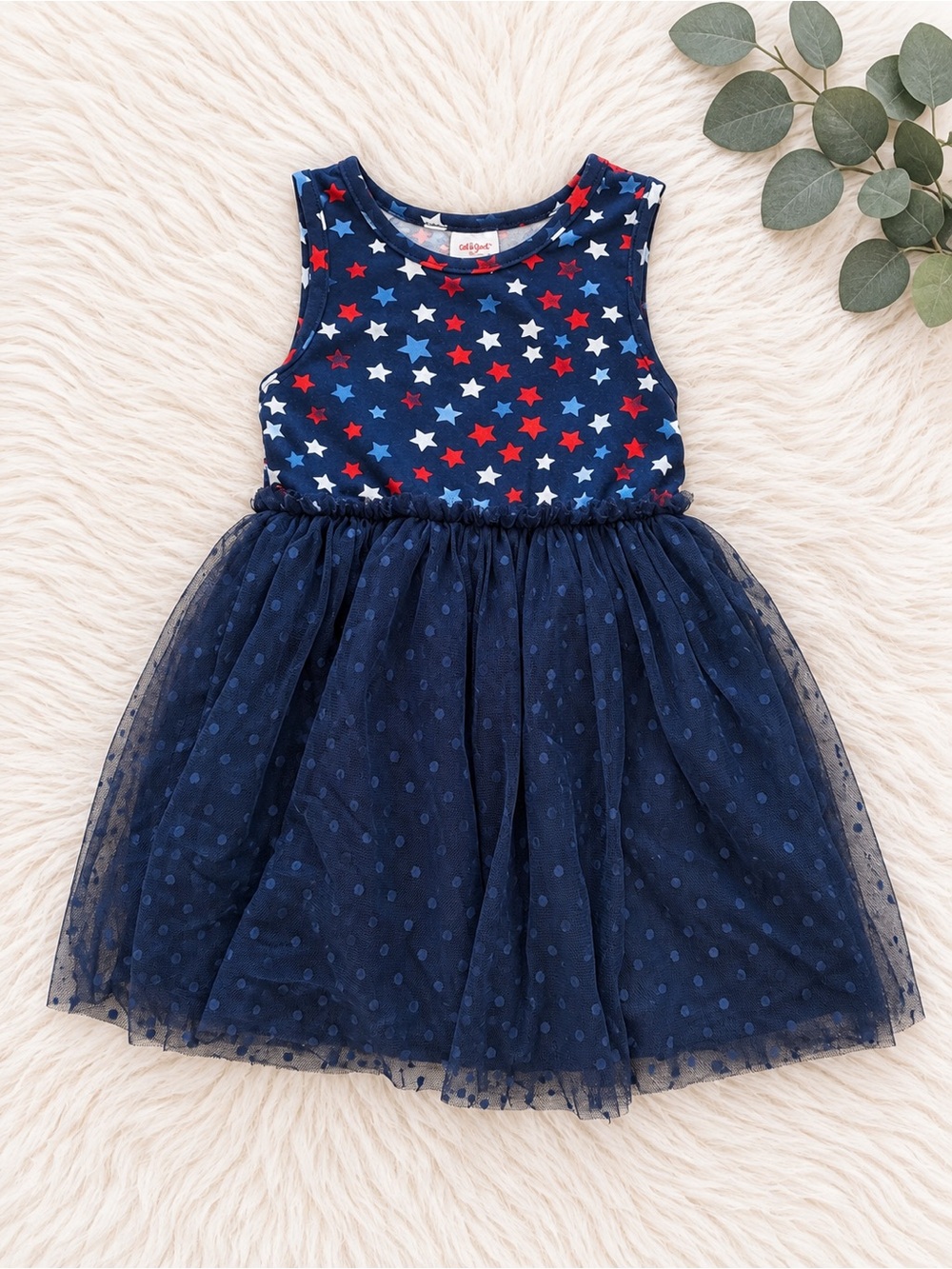 Cat & Jack Navy Star Tulle Dress - Red & White Stars